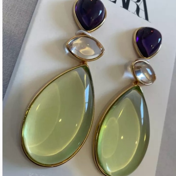 TEARDROP DROP EARRINGS GOLDEN - Picture 5 of 5